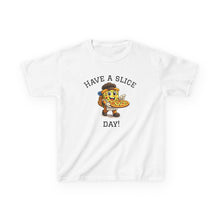 Load image into Gallery viewer, Kids Sam the Pizza Man T-Shirt — Cute Cartoon Slice with Backpack