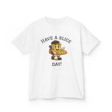 Load image into Gallery viewer, Kids Sam the Pizza Man T-Shirt — Cute Cartoon Slice with Backpack